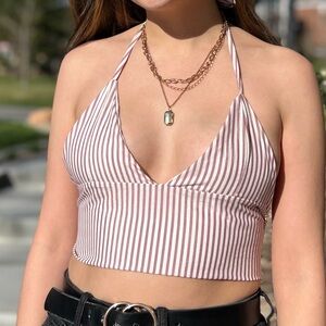 Stripped tie top